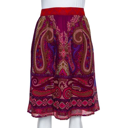 Etro Purple Paisley Printed Silk Mini Skirt M - Etro - Modalova