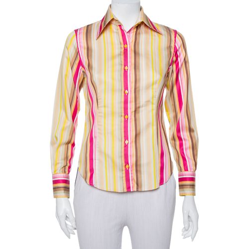 Etro Multicolor Striped Cotton Fitted Button Front Shirt S - Etro - Modalova