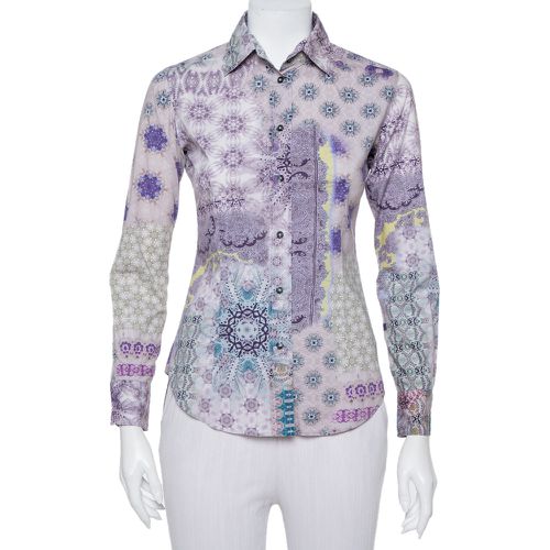 Etro Purple Printed Cotton Button Front Fitted Shirt S - Etro - Modalova