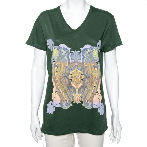 Etro Green Paisley Printed Cotton Short Sleeve T-Shirt S - Etro - Modalova