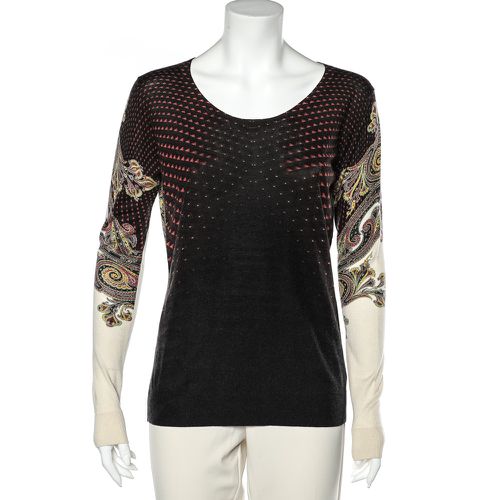 Etro Multicolor Printed Silk & Cashmere Knit Roundneck Sweater L - Etro - Modalova