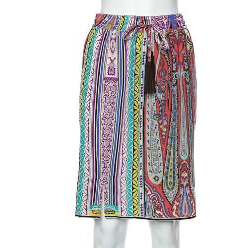 Paisley Printed Silk Mini Skirt M - Etro - Modalova