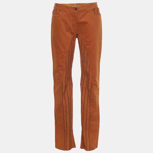 Etro Brown Stripe Paneled Cotton Pants M - Etro - Modalova