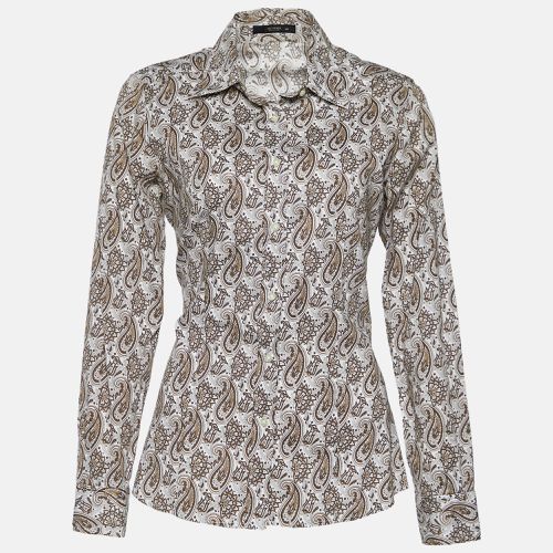 Etro Brown & White Paisley Print Stretch Cotton Shirt M - Etro - Modalova