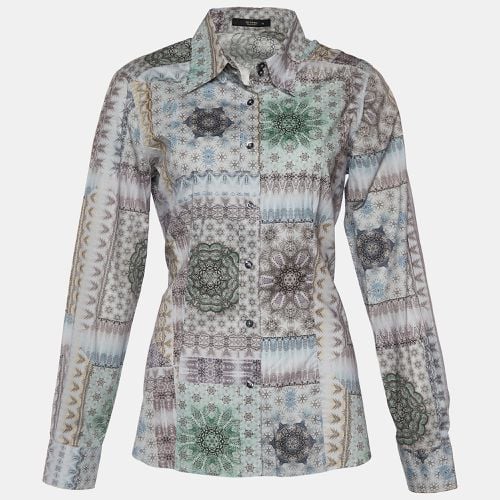 Etro Grey Kaleidoscope Print Stretch Cotton Button Front Shirt M - Etro - Modalova