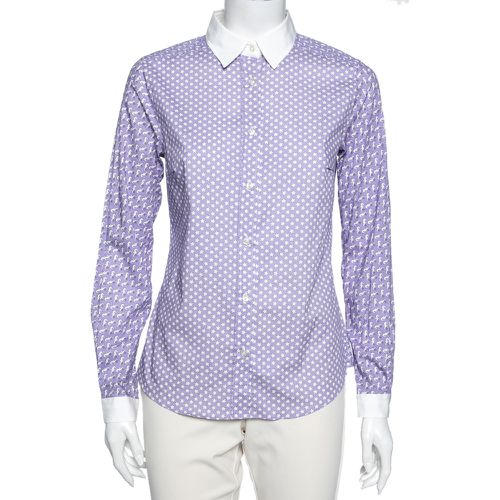 Etro Purple Multi Motif Print Cotton Button Front Shirt S - Etro - Modalova