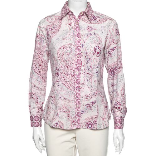 Etro Pink Floral Printed Cotton Button Front Shirt M - Etro - Modalova