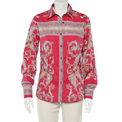 Etro Pink Paisley Printed Cotton Button Front Shirt L - Etro - Modalova