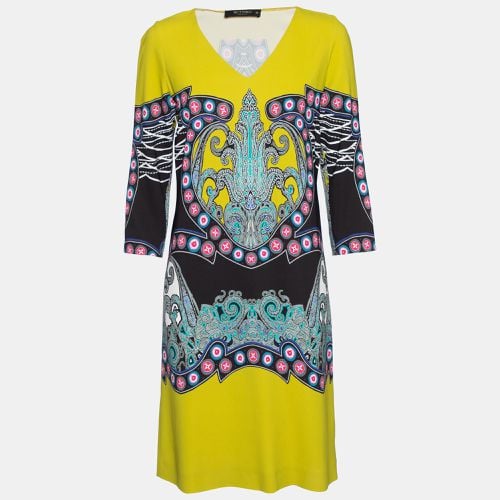 Etro Multicolored Printed Crepe V-Neck Shift Dress M - Etro - Modalova