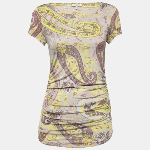 Etro Multicolor Paisley Printed Jersey Ruched Top M - Etro - Modalova