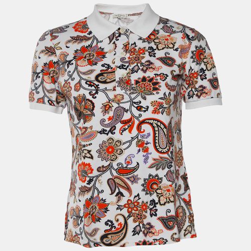 Etro White Paisley Floral Printed Cotton Pique Polo T-Shirt S - Etro - Modalova