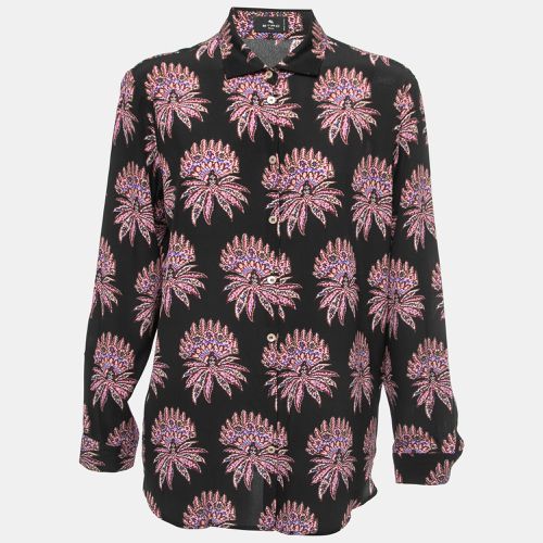 Etro Black Ethnic Printed Silk Blouse M - Etro - Modalova