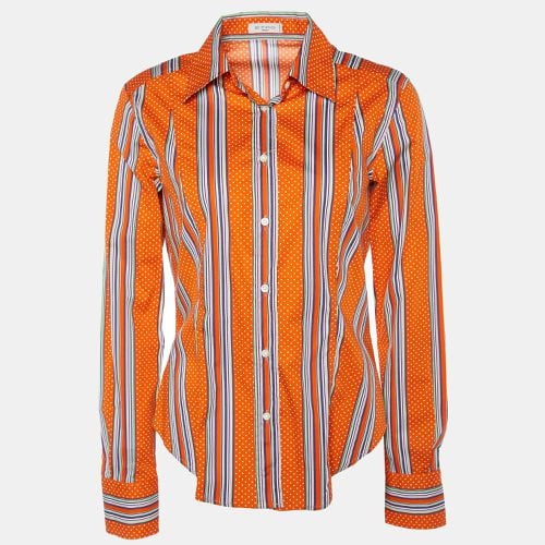 Etro Orange Printed Cotton Button Front Shirt L - Etro - Modalova