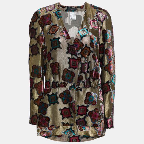 Etro Gold Devore Button Front Top M - Etro - Modalova