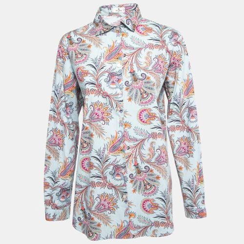 Etro Blue Printed Cotton Full Sleeve Shirt L - Etro - Modalova