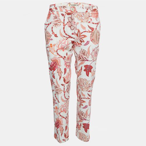 Etro Red Floral Printed Cotton Buttoned Trousers L - Etro - Modalova