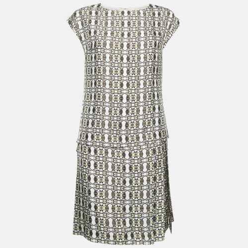 Etro Grey Geometric Print Silk Pleated Mini Dress S - Etro - Modalova