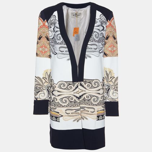 Etro White Paisley Print Crepe Short Coat M - Etro - Modalova