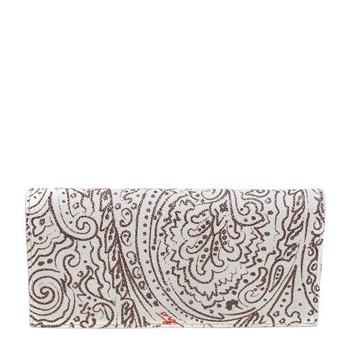 Etro White/Brown Paisley Print Coated Canvas Continental Wallet - Etro - Modalova