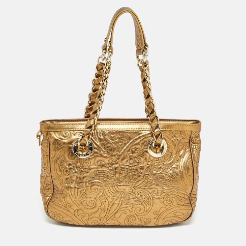 Etro Gold Paisley Embossed Leather Chain Tote - Etro - Modalova