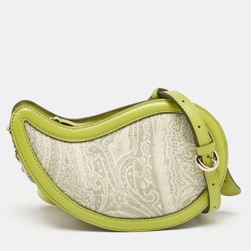 Grey Paisley Coated Canvas and Python Embossed Crossbody Bag - Etro - Modalova