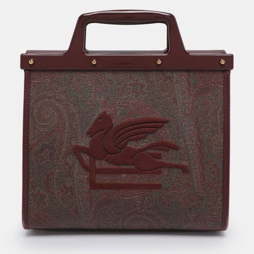 Etro Brown Paisley Print Coated Canvas Mini Love Trotter Tote - Etro - Modalova