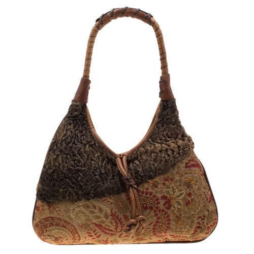 Etro Multicolor Fur and Jacquard Hobo - Etro - Modalova