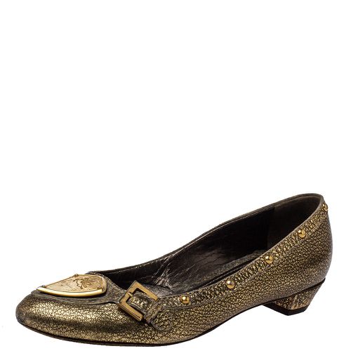 Etro Gold Leather Embellished Studs Ballet Flats Size 38 - Etro - Modalova