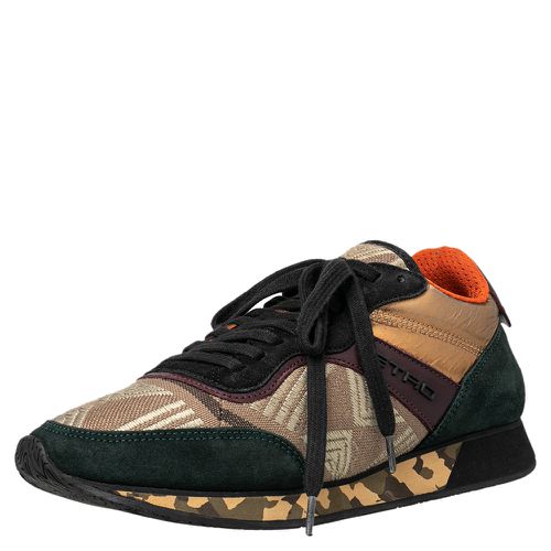 Etro Multicolor Suede And Brocade Fabric Low Top Sneakers Size 37 - Etro - Modalova