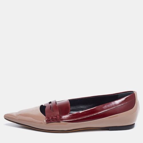 Etro Brown/Burgundy Patent and Leather Slip On Loafers Size 37 - Etro - Modalova