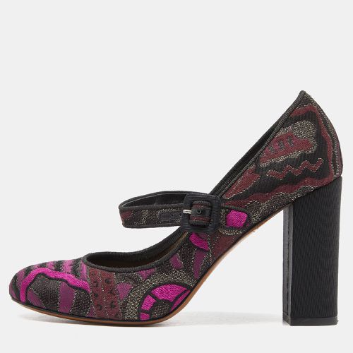 Black Brocade Fabric Block Heel Pumps Size 37 - Etro - Modalova