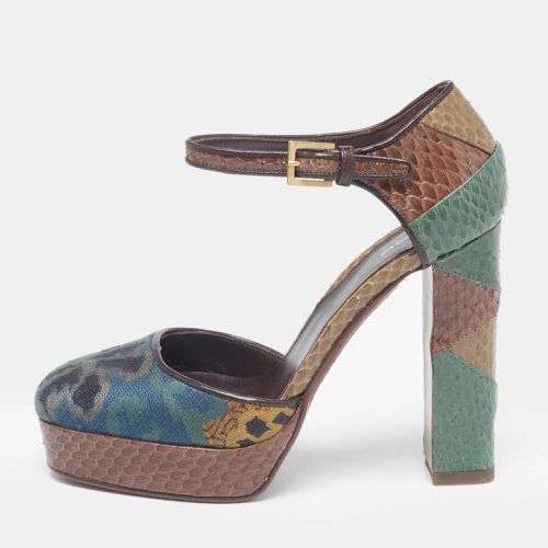 Etro Multicolor Python and Fabric Platform Pumps Size 35.5 - Etro - Modalova