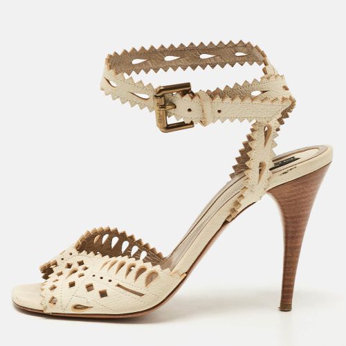 Etro Cream Leather Cutout Ankle Strap Sandals Size 38 - Etro - Modalova