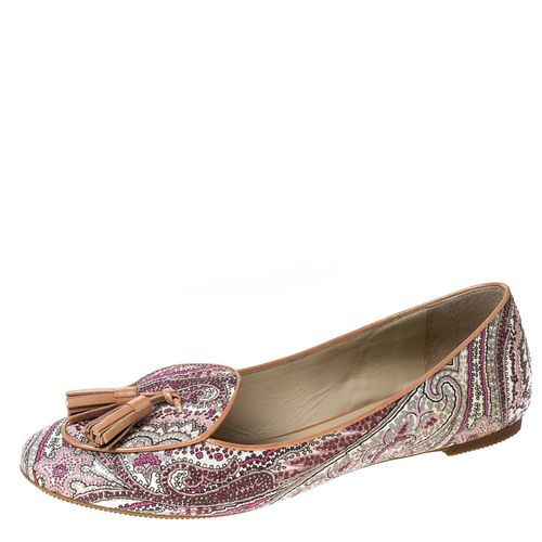 Printed Coated Canvas Tassel Ballet Flats Size 36 - Etro - Modalova