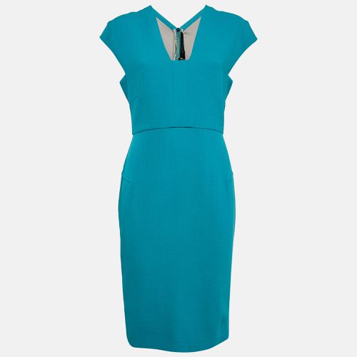 Etro Sea Green Double Wool Crepe Sleeveless Sheath Dress L - Etro - Modalova