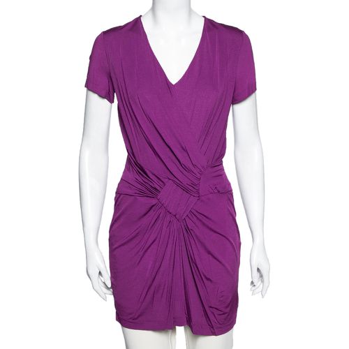 Etro Purple Draped Knit Short Sleeve Tunic L - Etro - Modalova