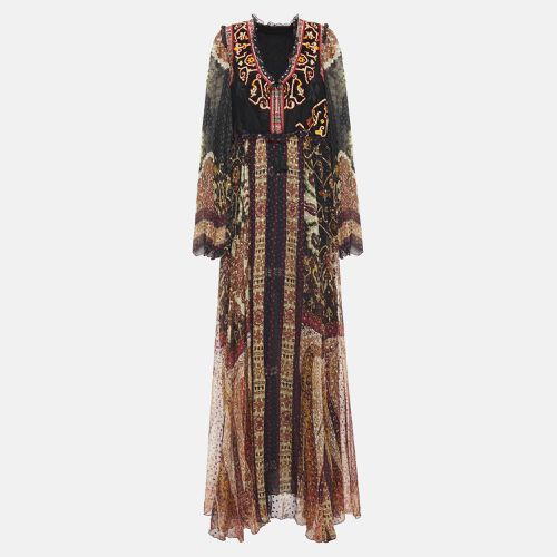 Etro Black Printed & Embroidered Silk Maxi Dress M (IT 44) - Etro - Modalova