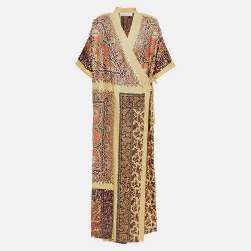 Etro Yellow Paisley Print Silk Wrap Maxi Dress M (IT 42) - Etro - Modalova