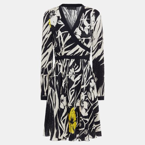 Etro Black Printed Silk Overlap Mini Dress S (IT 40) - Etro - Modalova