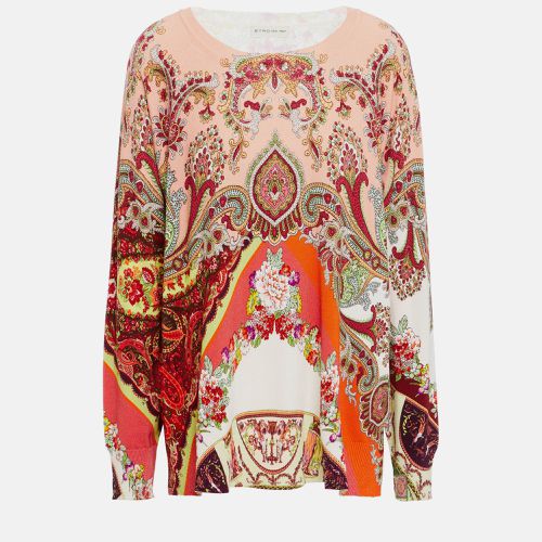 Etro Red Printed Knit Crew Neck Sweater L (IT 44) - Etro - Modalova