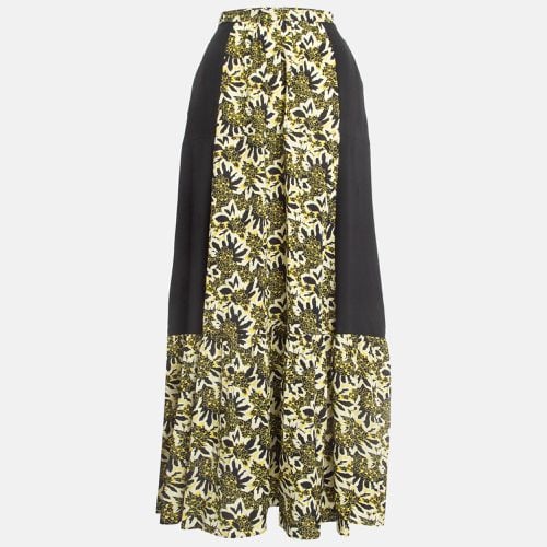 Etro Yellow/Black Floral Print Silk Tiered Maxi Skirt S - Etro - Modalova