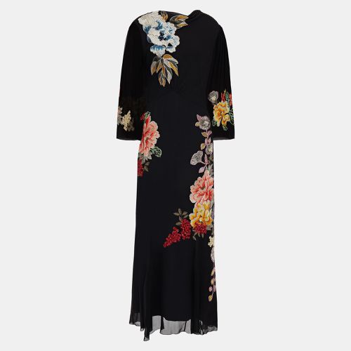 Etro Black Embroidered Silk Maxi Dress M (IT 42) - Etro - Modalova