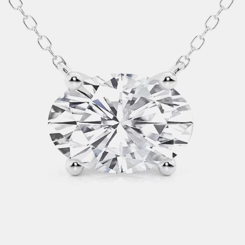 Ct 14k White Gold Lab Grown Diamond Solitaire Pendant - Evolve - Modalova