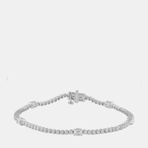 Ct 14k White Gold Lab Grown Diamond Station Bracelet - Evolve - Modalova