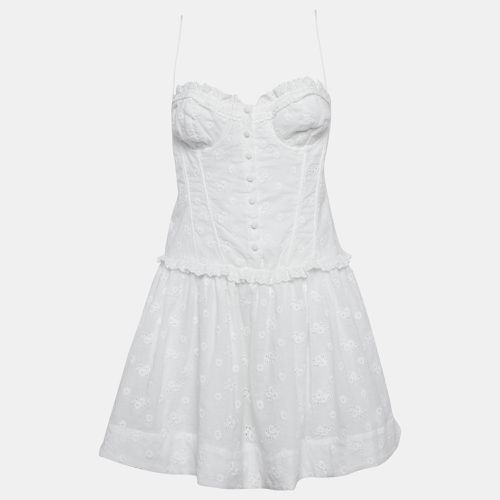 For Love And Lemons Embroidered Cotton Sleeveless Mini Dress L - For Love & Lemons - Modalova