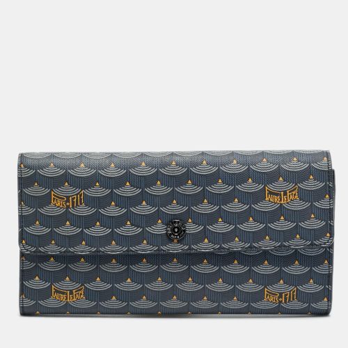 Black Coated Canvas Continental Flap Wallet - Faure Le Page - Modalova