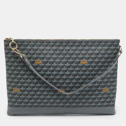 Gris Acier Scale Coated Canvas Pochette Zip 33 - Faure Le Page - Modalova