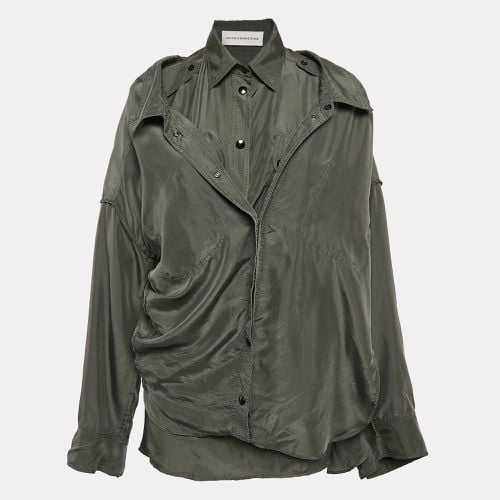 Khaki Silk Double Layer Oversized Shirt XS - Faith Connexion - Modalova