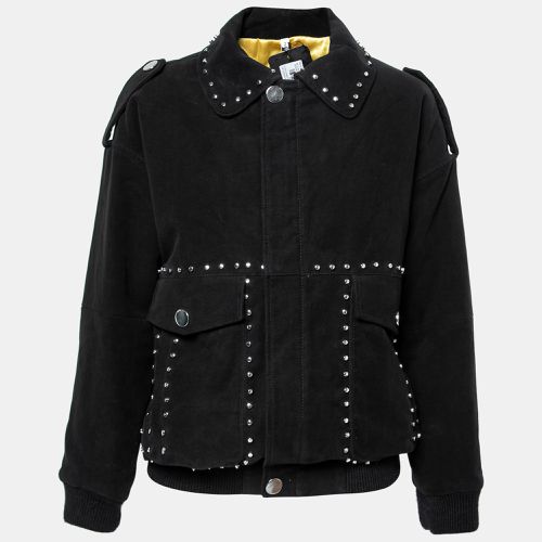 Faith Connexion Black Suede Studded Oversized Bomber Jacket M - Faith Connexion - Modalova