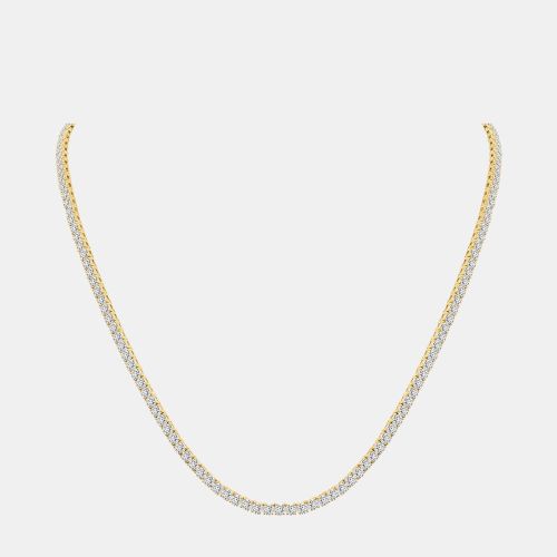 K Yellow Gold Lab Grown Diamond Straight Line Necklace 18 inches (25.00 Ct) - Fara - Modalova